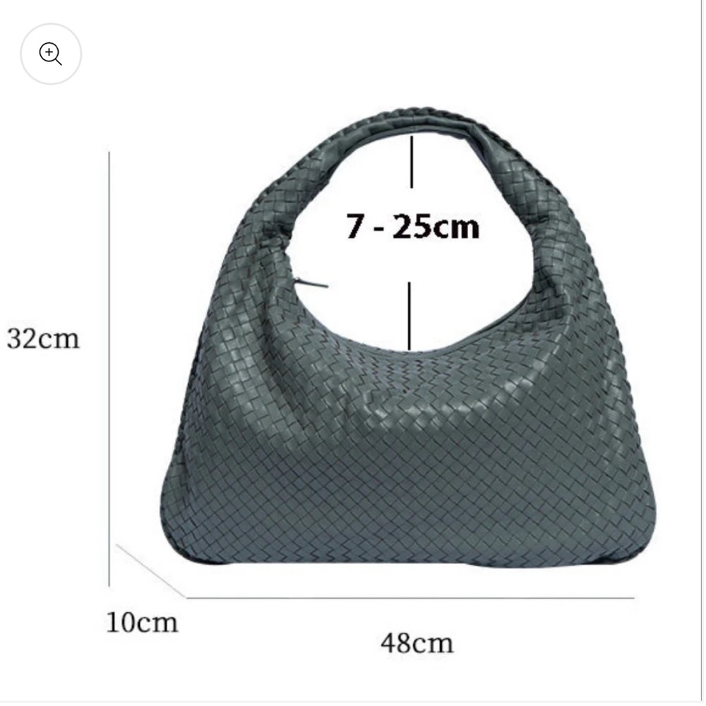 NWOT SHEEPSKIN GRAY LEATHER HOBO BAG - Picture 6 of 9